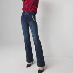 White House Black Market Dark Blue Rhinestone Chain Jeans